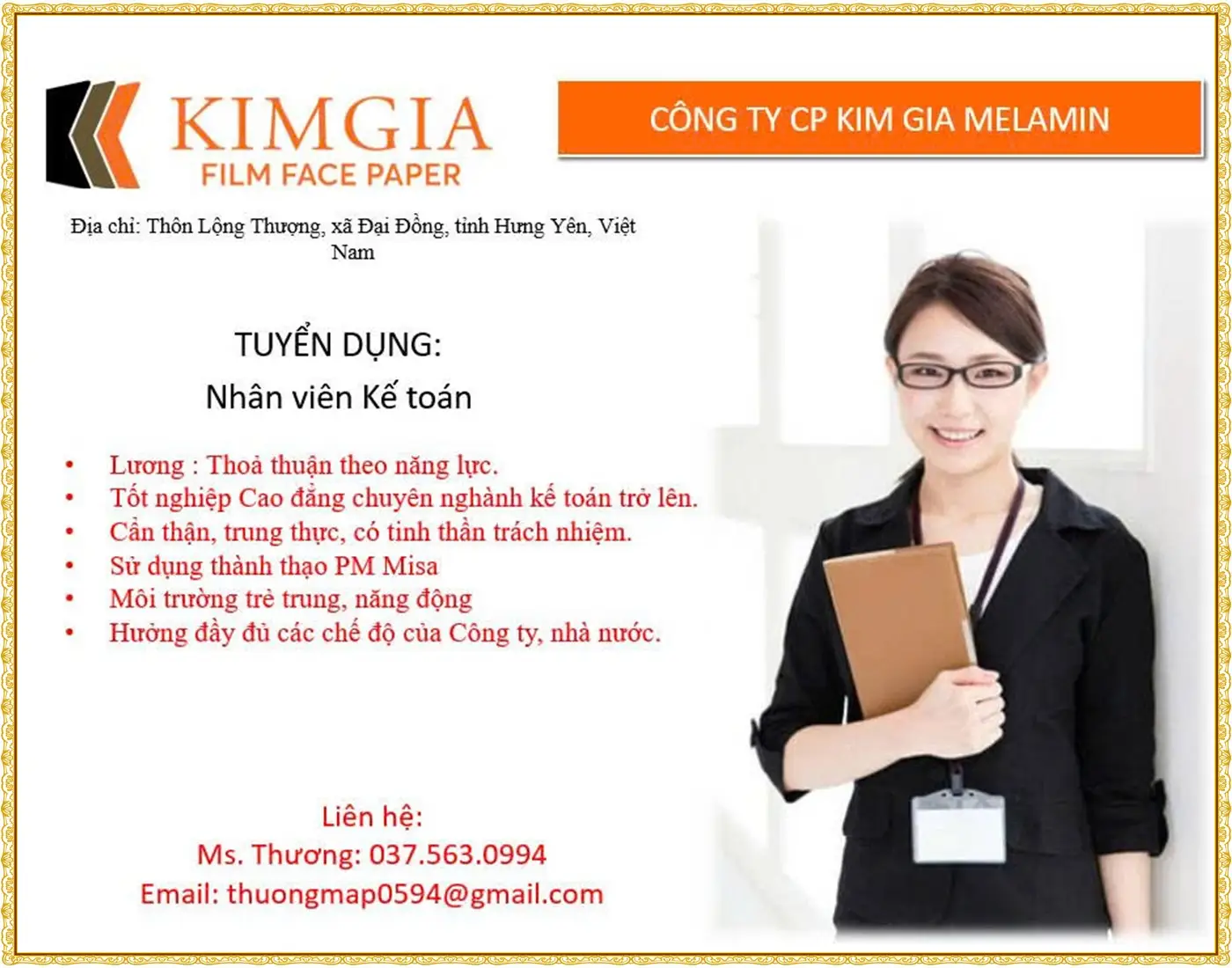 Hưng Yên tuyển nhân viên kế toán