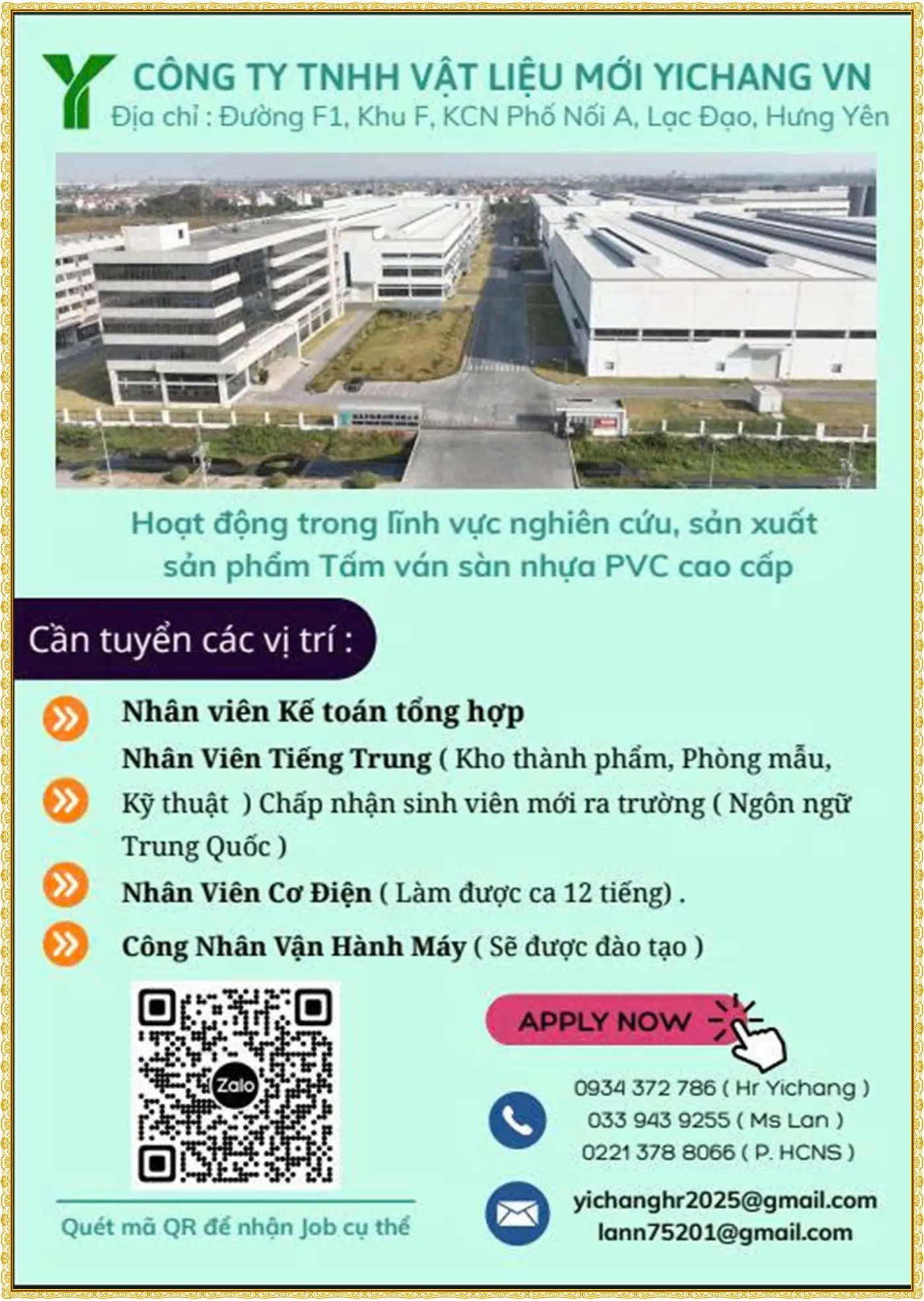 Tuyển nhân viên kế toán, nhân viên tiếng trung