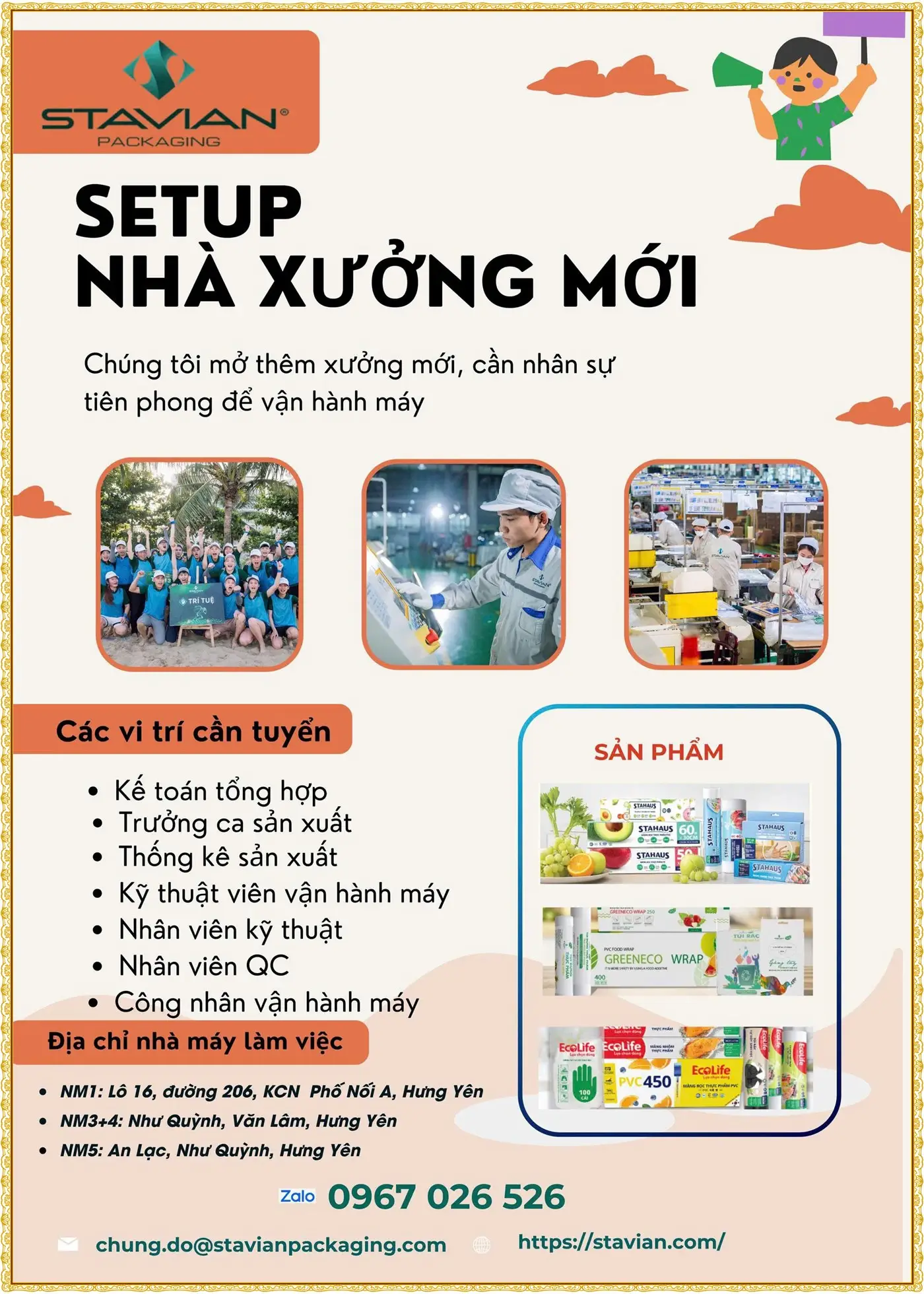 Tuyển kế troán, trưởng ca, thống kê, kỹ thuật viên tại Hưng Yên