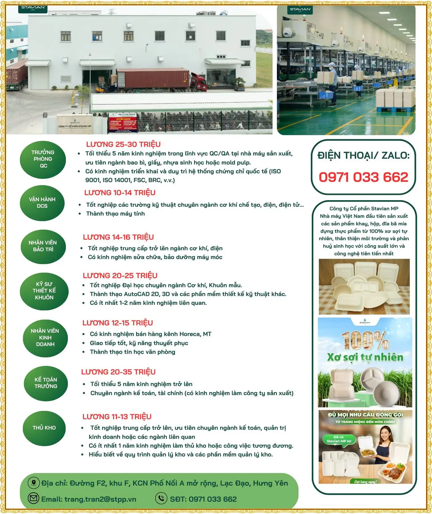 Hưng yên tuyển trưởng phòng QC lương 10-14 triệu