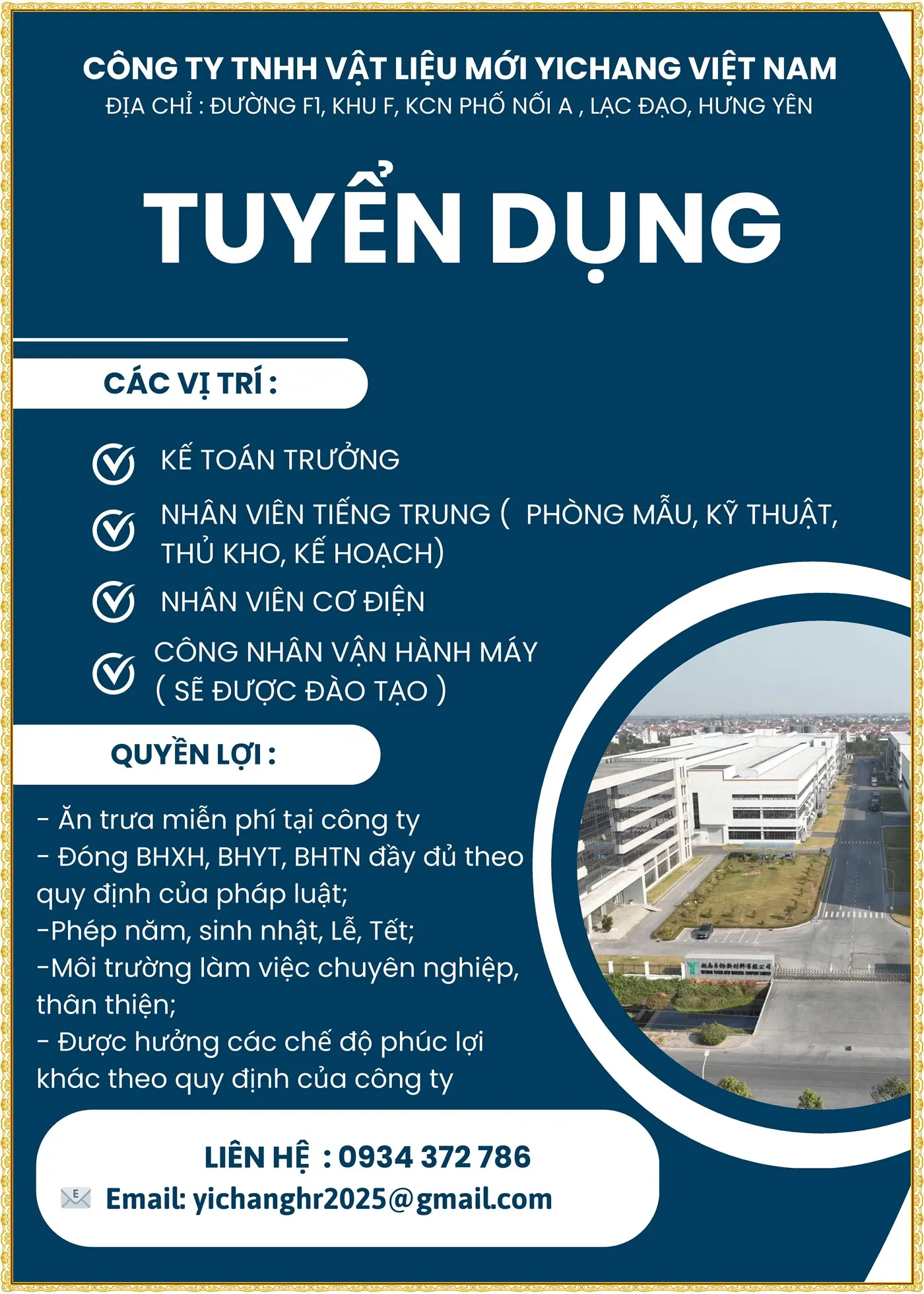 Hưng yên tuyển Kế toán trưởng, thủ kho