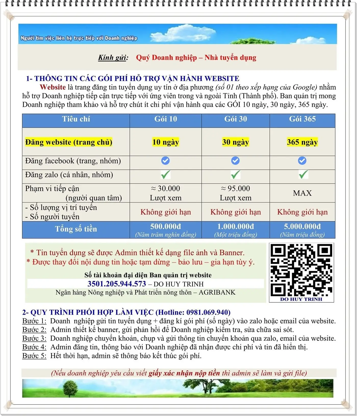 Báo giá đăng tin tuyển dụng Hưng yên